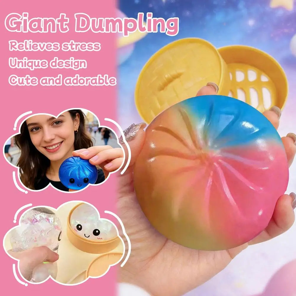 Simulation Flash Dumpling Pressure Ball Slow Rebound Soft Pinch Decompression Squishy Stress Relief Balls with Steamer