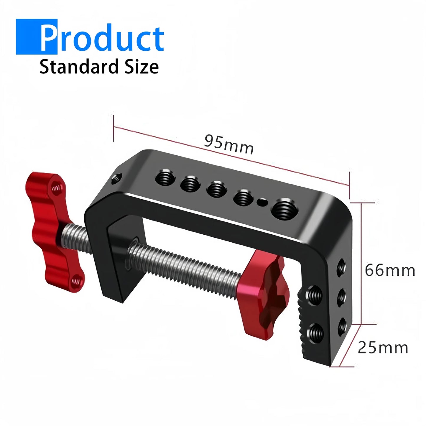 Lanxire C Clamp Camera Clamp Mount with 1/4’’ and 3/8’’ Threaded Holes - 2.44 Inch Jaw Opening - Max Load 12lb/5kg