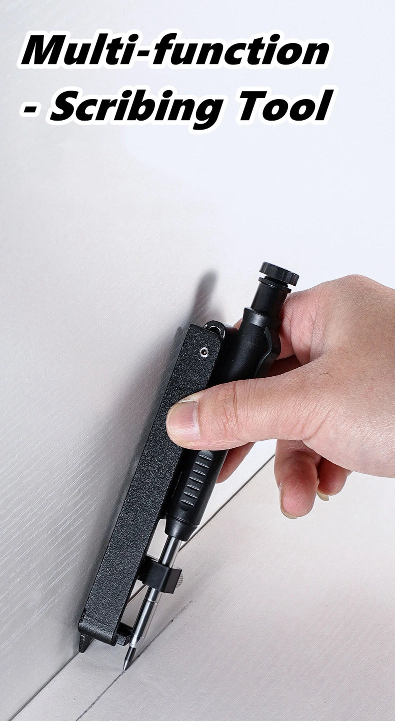 Multi-function Scribing Ruler Contour Gauge Scribe Compass Carpentry Graffiti Line Measuring Hand Tools Woodworking Construction