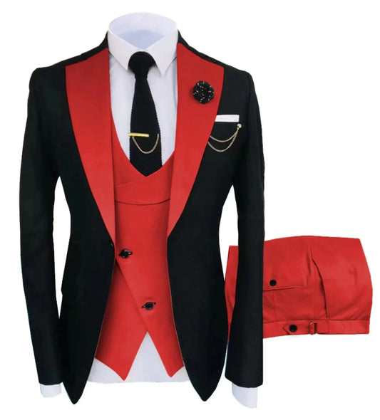 high-quality wedding art ，dress suit for men，3 pieces Blazer Vest And Pants set，performance, Emcee，Groomsmen