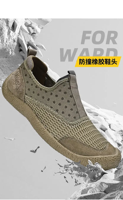 Summer Mesh Shoes Men Sneakers Plus Size Lightweight Breathable Walking Footwear New Slip-On Comfortable Casual Men's Shoes