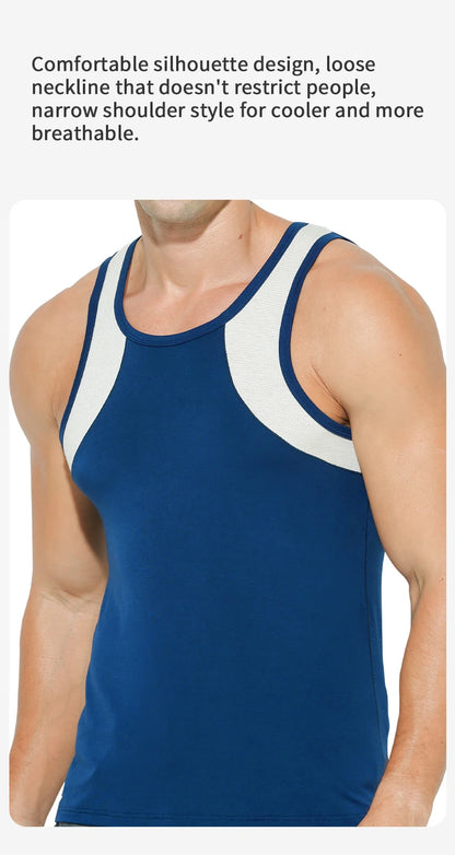 Vest Men's Comfortable Breathable Sling Hurdle Short-Sleeved Young Boys Sports Running Sleeveless T-Shirt Bottoming Shirt Unders