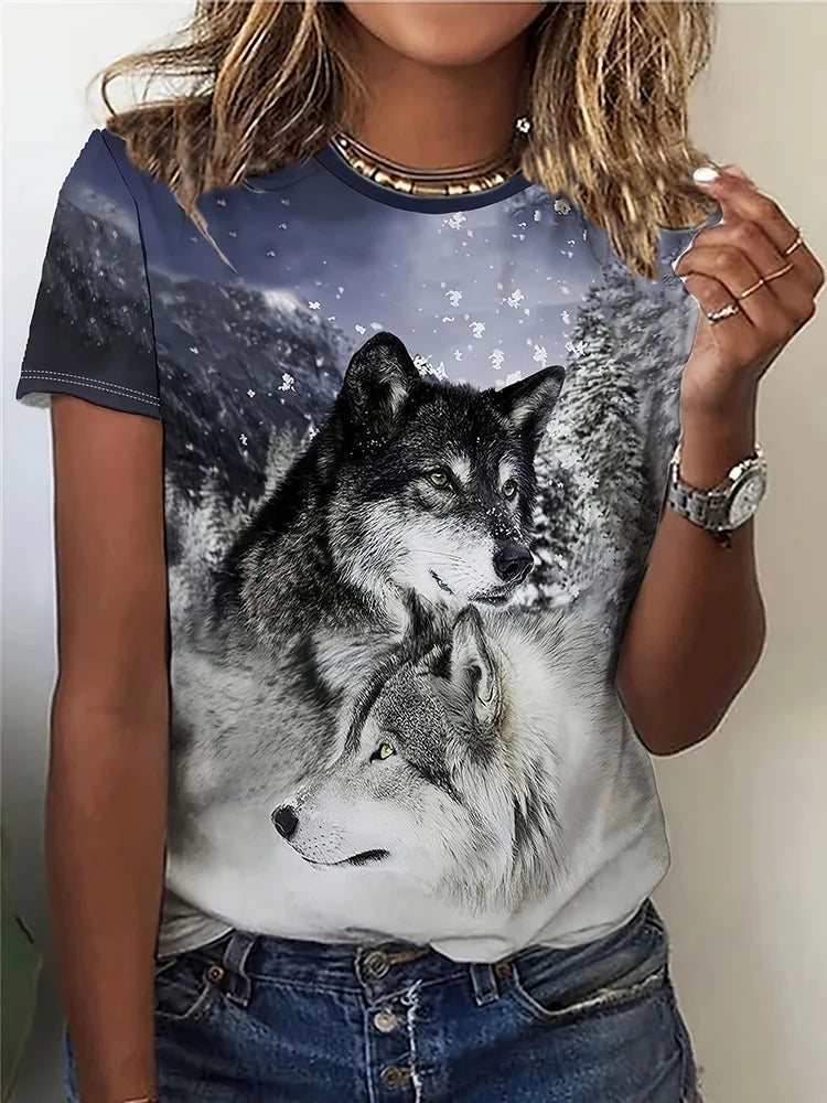 2025 New 3D Cat Print Ladies Urban Street Fashion T-shirt Animal Lover T-shirt Summer Everyday Casual Ladies Short Sleeve Top