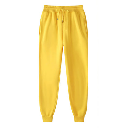 Unisex Solid Jogger Sweatpants Elastic Drawstring Cuff Sports Pants Multi-color Loose Fit Casual Gym Running Trousers Size S-3XL