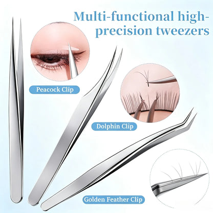 3pcs Professional Blackhead Tweezers - Ultra-Thin Tip, Stainless Steel Tweezers for Whiteheads, Ingrown Hairs And Facial Removal