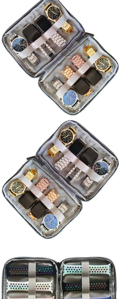 Waterproof Portable Box watch Holder Organizer Storage for Men Women smart watch boxes for Apple watch strap storage box watches