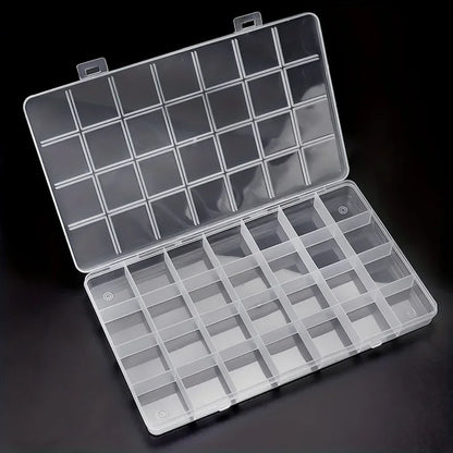 Practical 24/28 Grid Compartment Plastic Transparent Storage Box Earring Bead Screw Holder Case Display Home Organizer Container