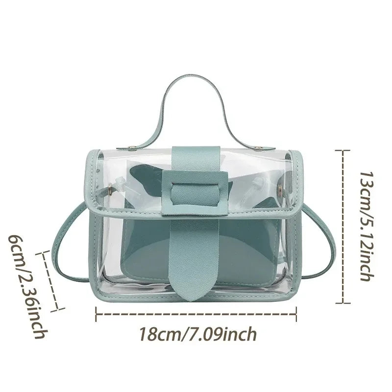 Transparent PVC Ladies' Jelly Bag, Summer Transparent Shoulder Crossbody Bag, Cute Kawaii Handbag