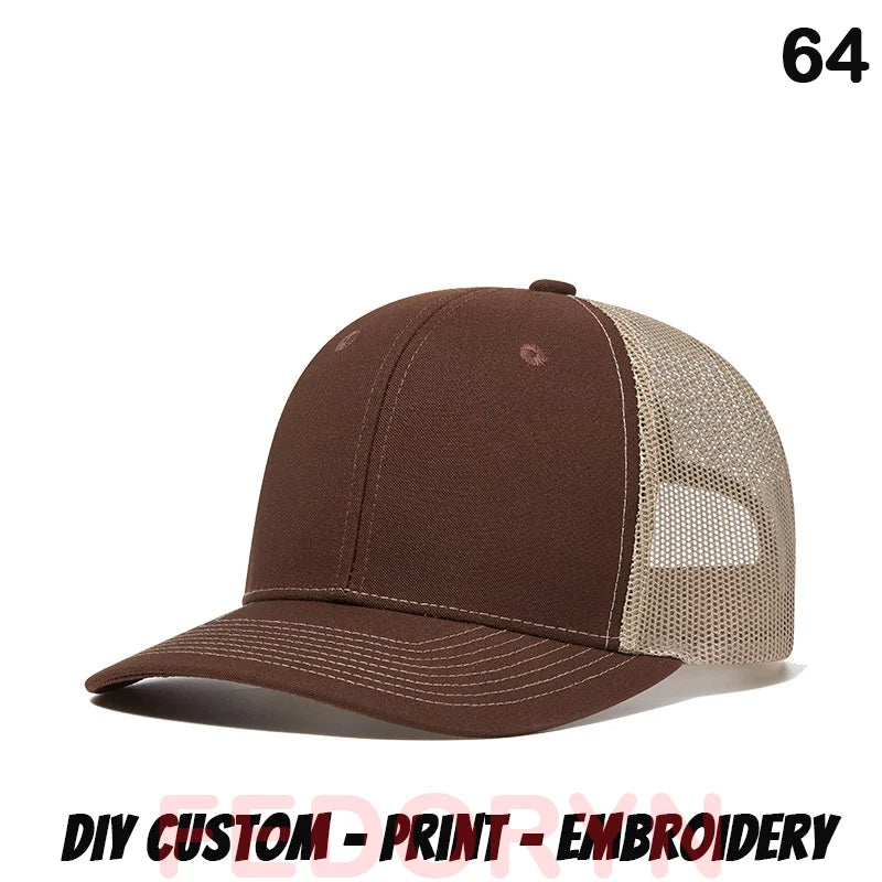 Fedoryn Custom Embroidery Baseball Cap for Men and Women DIY Design Mesh Cap LOGO Print Hat Quality Truck Hat Wholesale Unisex
