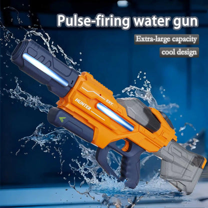 Electric Water Gun Large Capacity Squirt Gun Pulse Continuous Firing Watergun Integrated Manual and Automatic Water Gun Pool Toy