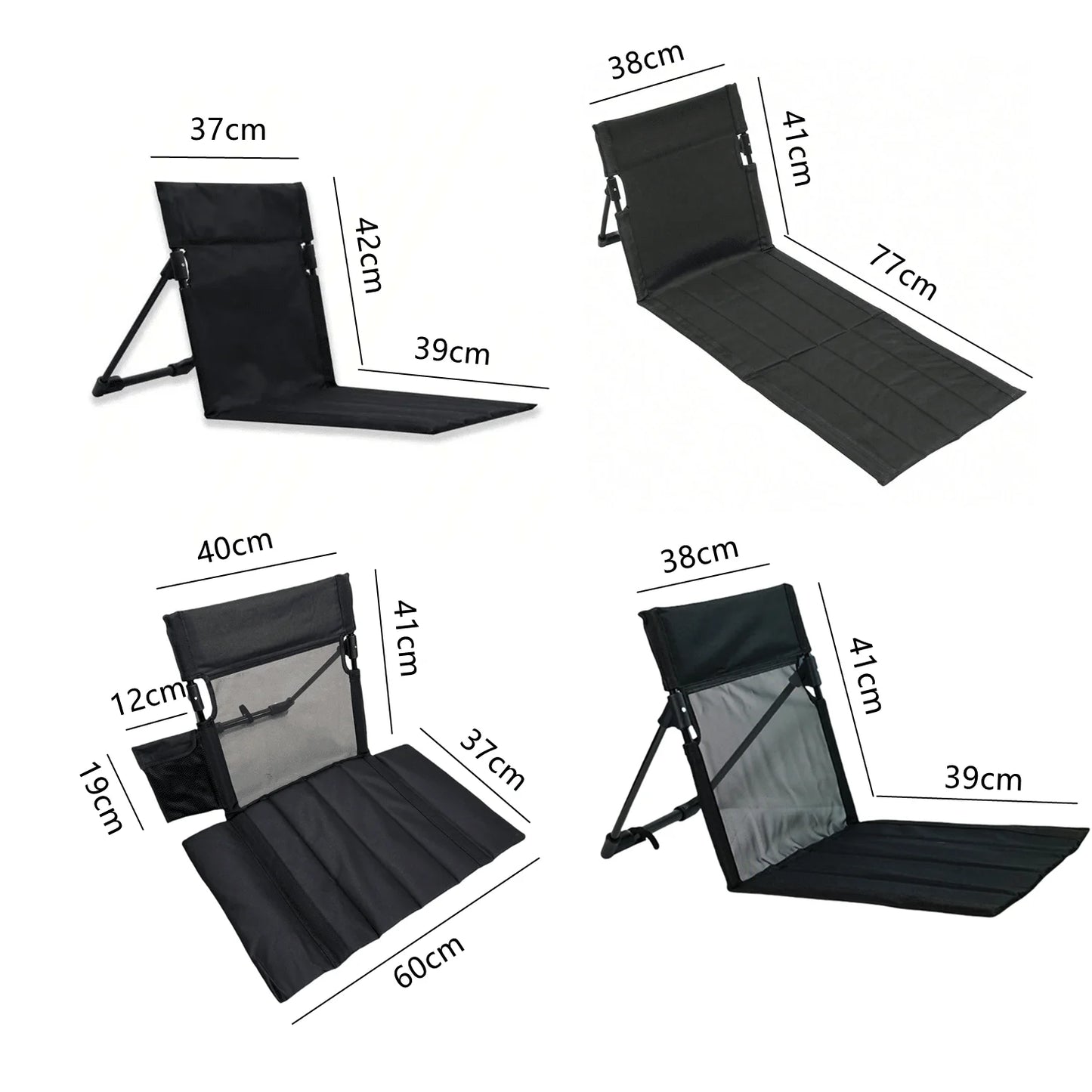 Foldable Camping Chair Outdoor Garden Park Single Lazy Chair Backrest Cushion Picnic Camping Folding Back Chair Beach Chairs