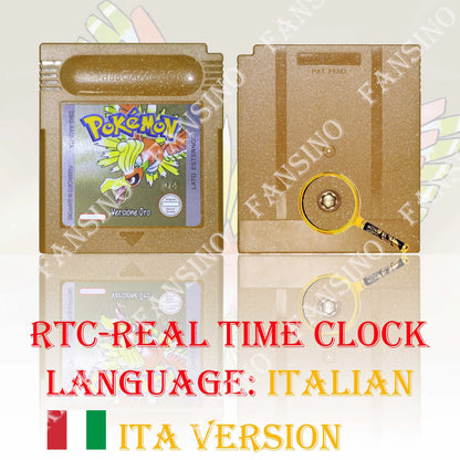 GB/GBC Real Time Clock Pokemon Crystal/Gold/Silver Version Video Game Cartridge with Battery USA/NOE/FRA/ESP/ITA Version