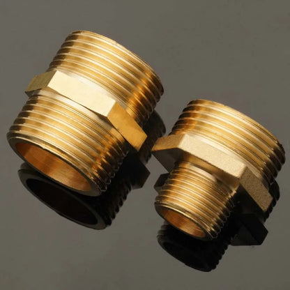 Brass Pipe Hex Nipple Fitting Quick Adapter 1/8" 1/4" 3/8" 1/2" 3/4" 1" 1-1/4"BSP Male Thread Water, oil and gas Connector