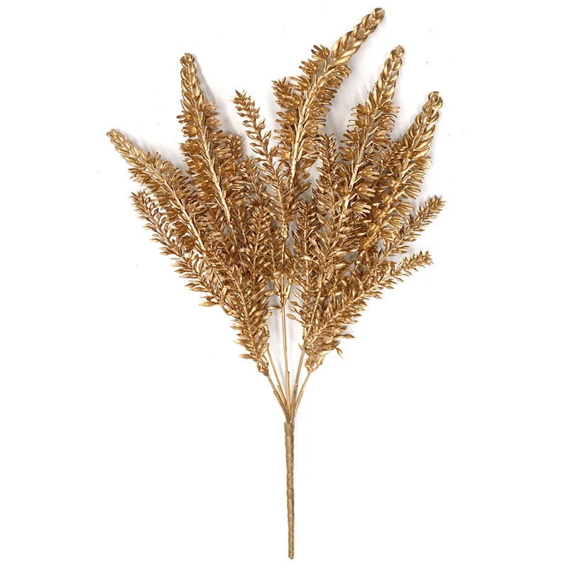 Luxury Golden Artificial Flower Arrangement Floral Display with Golden Leaves,for Christmas, Indoor Decor for Home Decorations