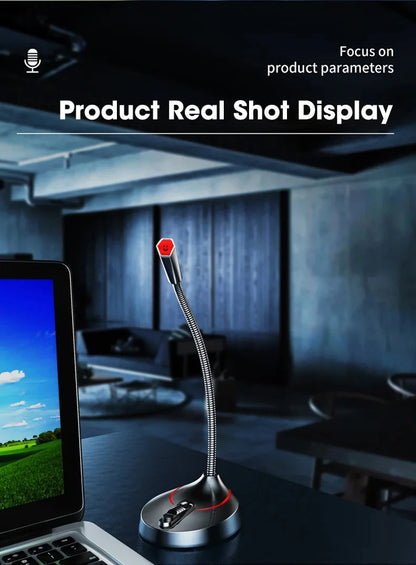 Mini USB Wired Microphone 3.5mm Jack Plug Studio Speech Mic for PC Computer Laptop Notebook Loud Speaker