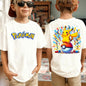 Summer Pokémon AnimeT-shirts Boys Pure Cotton Short-sleeved Top Casual Suitable for Both Boys and Girls, Parent-child Outfits.