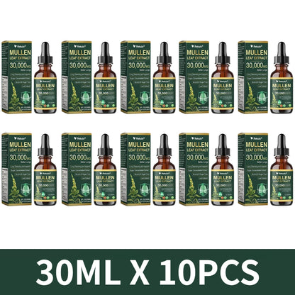 30000mg Mullein Leaf Herbal Drops, Lung Detox Cleansing Formula, Fast Absorption Natural Respiratory Health Maintenance