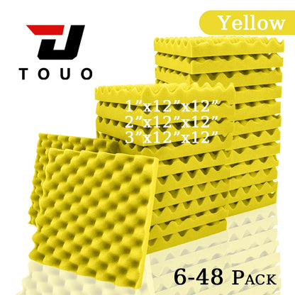 TOUO Acoustic Foam Fireproof Soundproofing Sponge 6/12/24/48 Pcs Egg Crate Soundproof Foam Studio Home Sound-absorbing