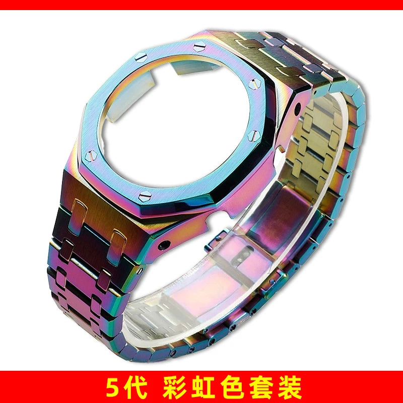 Mod Kit GA-2100 GM2100 Stainless Steel Case&Watch Strap For G-SHOCK Casioak GA2100 GMA-S2100 Replacement Metal Frosted Case Band