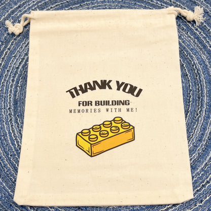 5pcs thank you For Building Memories with me Bags boy girl Birthday Party decoration gift Children's birthday bag