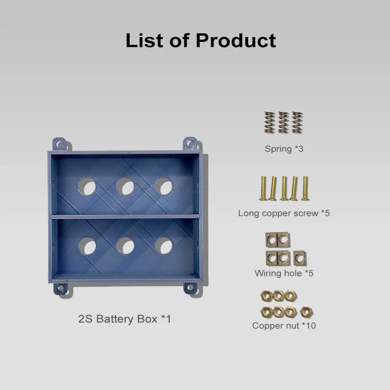 DIY Battery Case/32700 Weld-free Battery Box/Holder Pure Copper 12A High Current Lithium Battery in parallel in series