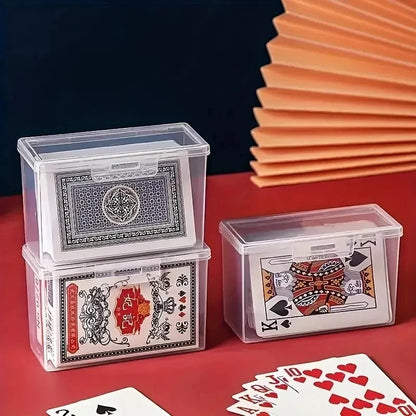 Pudełko na karty do gry 1/3/4szt., Przezroczyste etui na talię, Można umieścić dwa obrazki pokerowe (BEZ kart) Prezent na Boże Narodzenie, Halloween, Święto Dziękczynienia