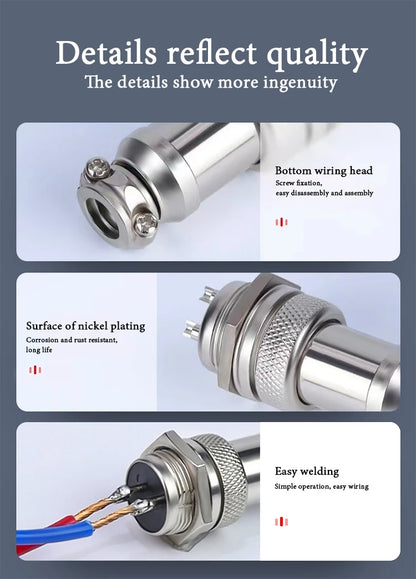 5pcs GX16 2/3/4/5/6/7/8/9/10Pin 16MM Male Female Circular Aviation Connector Plug Socket Screw Panel Mount Connector