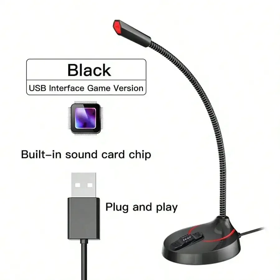 3.5mm or USB Professional Microphone Recording Singing Desktop Computer Games Microphone Omnidirectional Capacitive Microphone