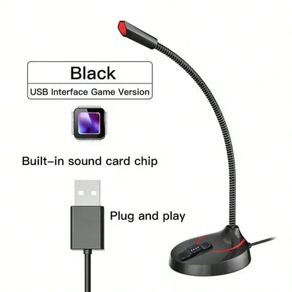 3.5mm or USB Professional Microphone Recording Singing Desktop Computer Games Microphone Omnidirectional Capacitive Microphone