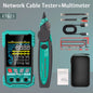 TOOLTOP 3,2-calowy wielofunkcyjny tester kabli sieciowych 400M z testem POE, mapowaniem kabli LAN, multimetrem, NCV i lokalizatorem linii telefonicznych