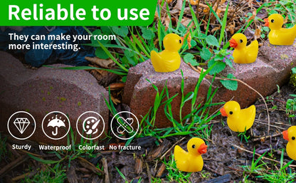 100/50Pcs Resin Mini Duck Miniature Figurines Ornaments Decor Yellow Animal Garden Crafts Tiny Duck Landscape Plants Fairy