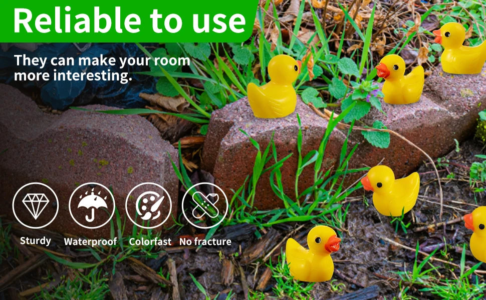 100/200 Pcs Luminous Mini Duck Tiny Resin Duck Little Duck Figurines Bulk for Dollhouse Ornament Micro Garden DIY Crafts Decor