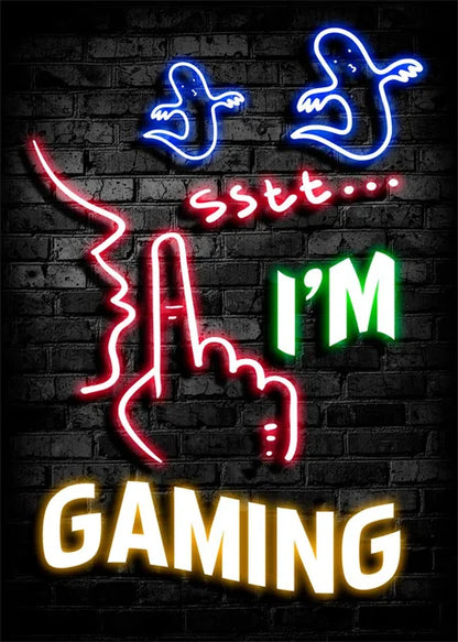Gaming Neon Eat Sleep Game Repeat  Canvas Posters Gamer Room Decor Canvas Print Art for Home Esports Bedroom Decor Gift Painting
