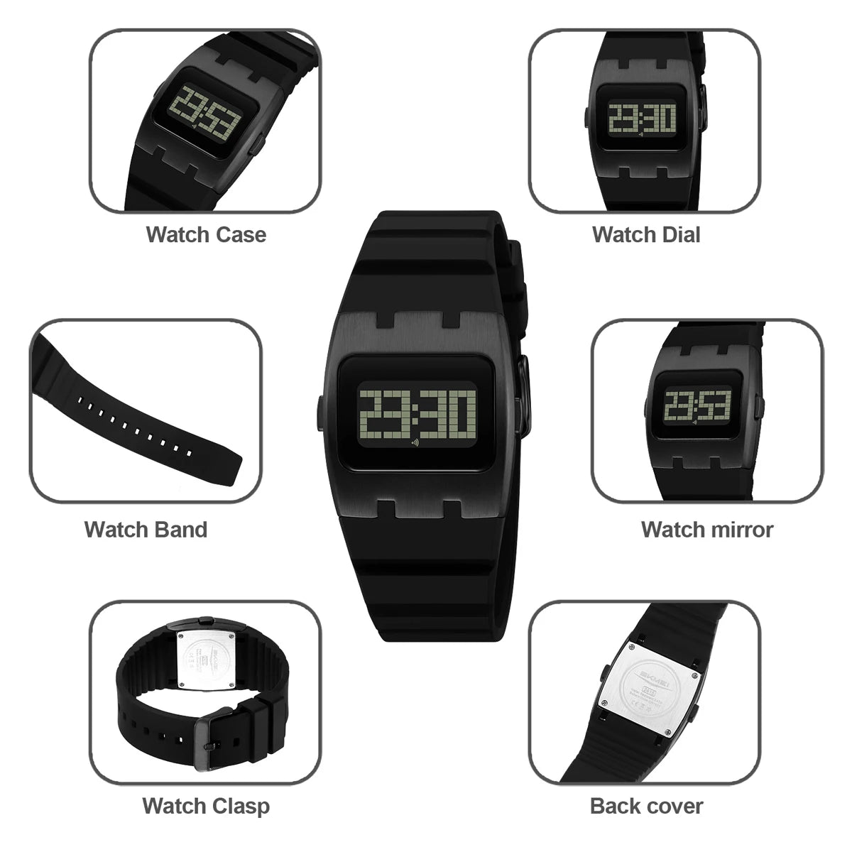 SKMEI Creative Stopwatch Waterproof Electronics Watches Sports Digital Wristwatches For Men Women Alarm Date Watch Reloj Hombre
