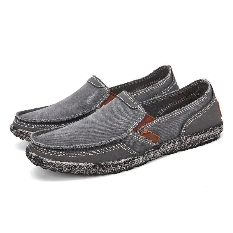 Fashion Breathable Canvas Shoes Loafers New Men Shoes Vintage Male Casual Shoes Flats Comfortable Washed Denim Lazy Loafers
