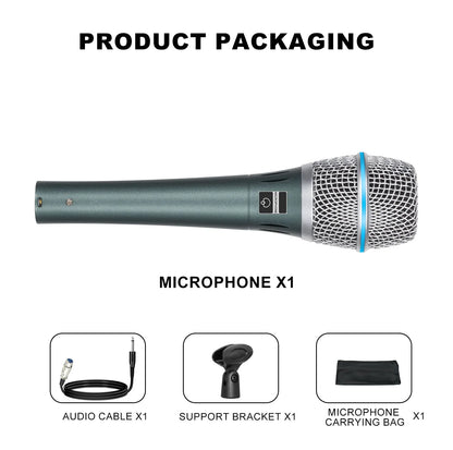 BT87 Wired Dynamic Microphone, Special Pickup Microphone For Musical Instruments, Vocal Recording Microphone
