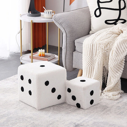 Large Cubic Imitation Lamb Wool Funny Shoes Stool Bedroom Decorative Dices Stool Living Room Mobile Furniture Home Decoration