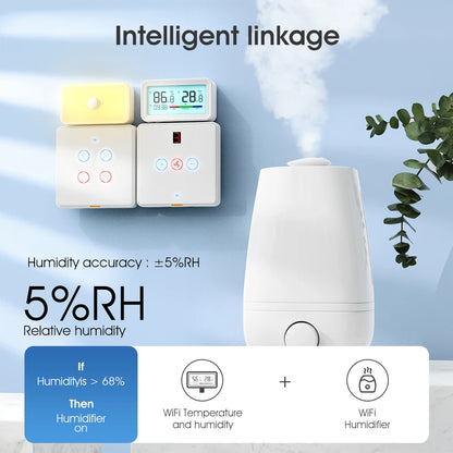 Zigbee Weather Station Digital Thermometer Room Tuya Smart Hygrometer Electronic Table Clock Temperature And Humidity Sensor