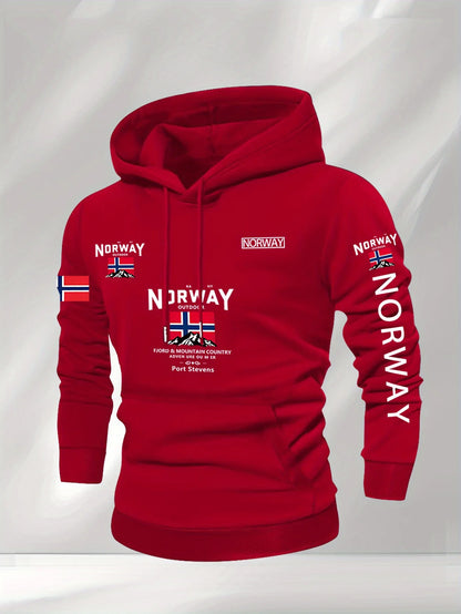 Norway Autumn winter models Men's Fleece windproof Warm 100%Cotton Oversized Hoodie Outdoor Commuter Men's High Elastic top