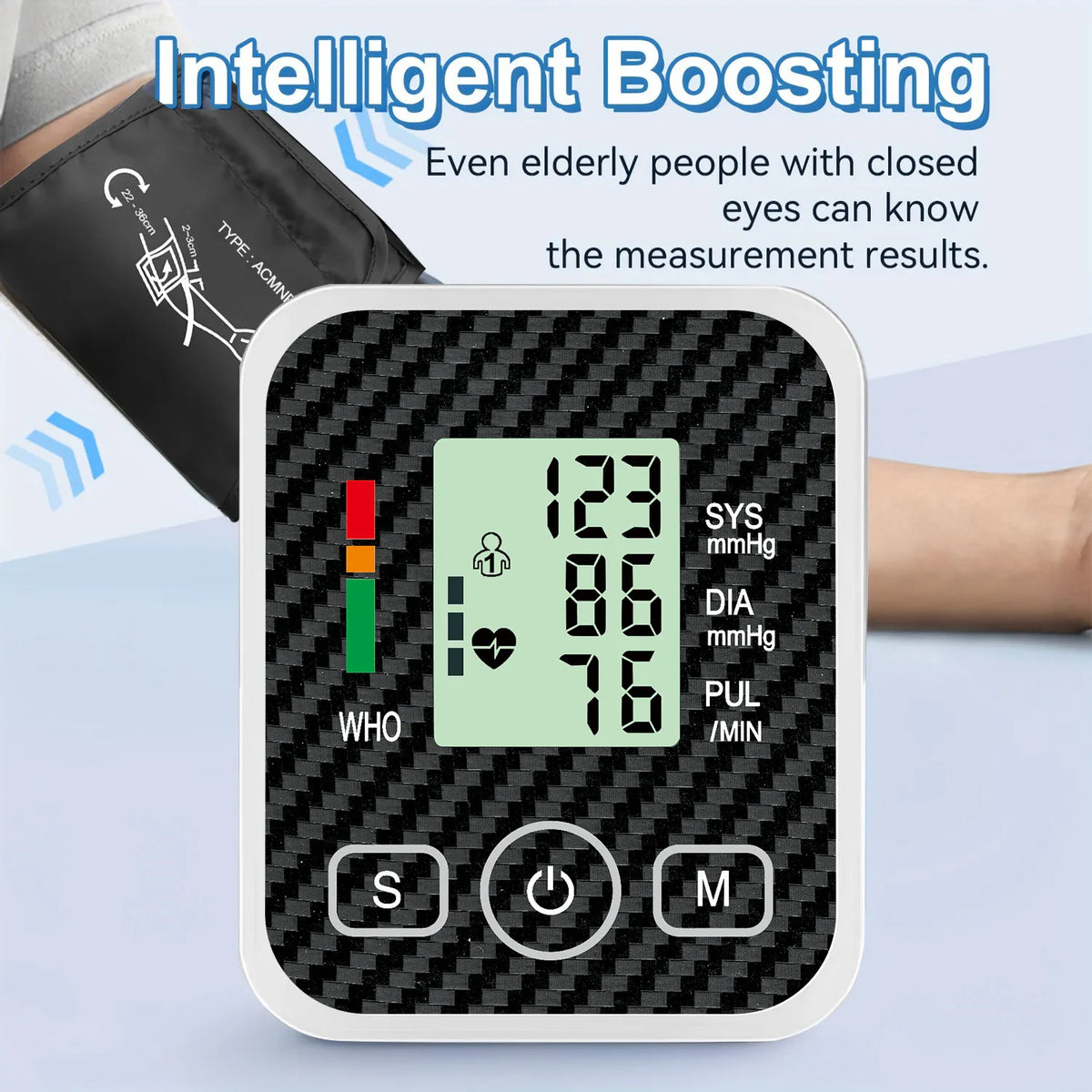 LED Digital Blood Pressure Meter Upper Arm BP Monitor Medical Tonometer Pulse Automatic Sphygmomanometer Use Dry Batterys