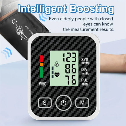 LED Digital Blood Pressure Meter Upper Arm BP Monitor Medical Tonometer Pulse Automatic Sphygmomanometer Use Dry Batterys