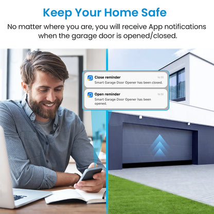 QCSMART ZigBee Garage Door Wireless Waterproof Sensor Opener Controller Control Smart Life Works with Google Assistant Alexa