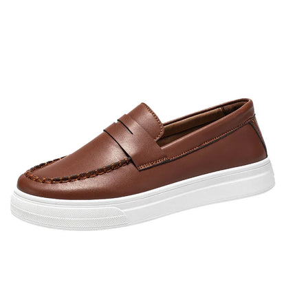 New breathable men's single shoes British style loafers fashionable casual leather shoes