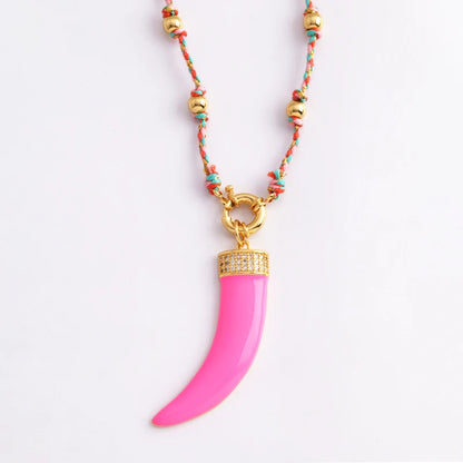 Boho Style Nature Cotton Cord Long Knotting Beaded Jewelry,Colorful Braided Rope Sweater Amulet Party Summer Beach Gift Supplies