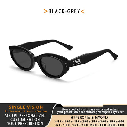 TANGOWO Prescription Women`s Sunglasses-5 Woman Resting Lenses Men Sunglasses Cat Eye Reading Glasses-2 Magnifier Lunette Myopia
