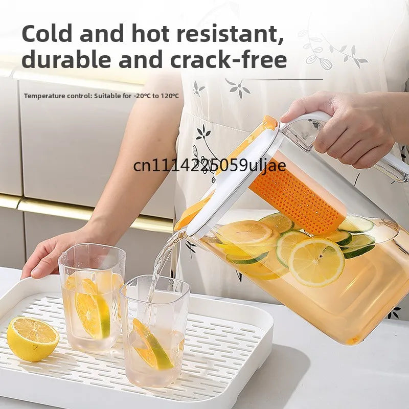 Large Capaci Cold Water Pot Heat Resistant Drop Proof Fruit Tea Barrel Beverage Ice Water Bottle for Frie Home Use