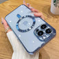 For Magsafe Fashion Plating Lens Protector Case For iPhone 11 12 13 14 15 Pro Max Plus Silicone Wireless Magnetic Charging Cover