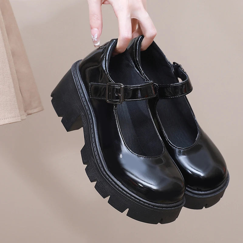 Women Mary Jane Shoes Vintage Girls Platform Pumps High Heels Platform Lolita Shoes Japanese Style College Sweet Student Shoes