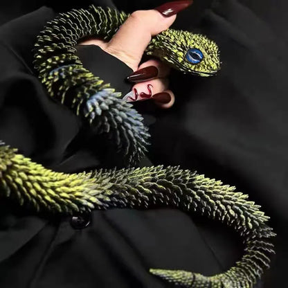 3D Printed Snake Rotatable Joints Snake Figurines Home Office Desktop Crafts Ornament Creative Home Garden Landscape Kids Gift