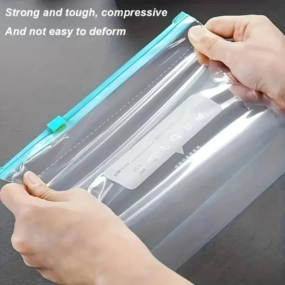 3 Sizes Food Grade Reusable Fresh Keeping Bags Zip Lock Seal Stand Up Storage Bags for Fridge Food Organization For Home Fridge